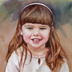 Step by step Painting a Watercolor Portrait of a Child from Photo