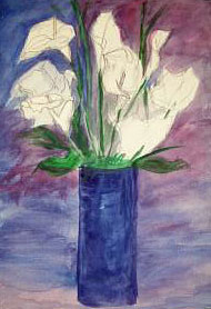 Watercolor and Framing the Calla Lili step 2