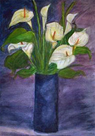 Watercolor and Framing the Calla Lili step 3